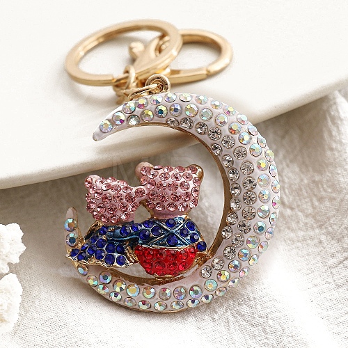 Alloy Rhinestone Keychains PW-WGFAFE5-02-1