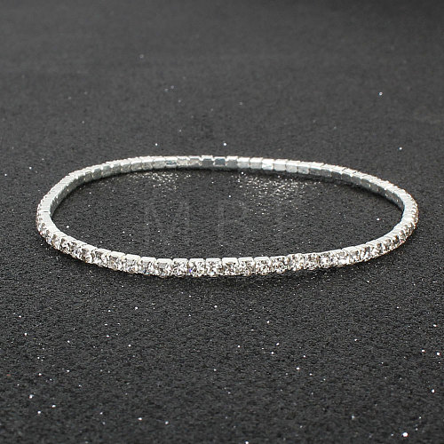 Alloy Rhinestone Cup Chain Bracelets for Women WG1E62A-06-1