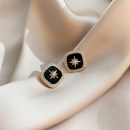 Alloy Rhinestone Stud Earrings for Women WGC0511-63-1