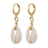 Natural Cowrie Shell Leverback Earrings EJEW-JE06059-4