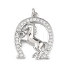 Brass Micro Pave Clear Cubic Zirconia Pendants KK-B177-05D-P-1