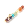 Chakra Natural & Synthetic Gemstone Copper Wire Wrapped Big Pendants PALLOY-JF01622-5