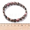 Natural Rhodonite Faceted Beaded Stretch Bracelets for Women BJEW-K251-07H-5