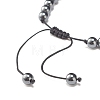 Round Synthetic Noctilucent Stone/Luminous Stone Braided Bead Bracelet with Buddha Head BJEW-JB07640-01-6