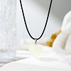 Natural Jadeite Heart Pendant Black Cord Necklaces NI9317-8-1