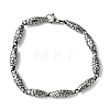 304 Stainless Steel Snake Skin Link Chain Bracelets for Women Men BJEW-C063-01AS-1