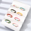 Brass Enamel Cuff Open Rings KK-CBA0E55-10G-1