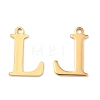 Ion Plating(IP) 304 Stainless Steel Alphabet Charms STAS-H122-L-G-1