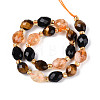 Natural Obsidian & Citrine & Tiger Eye Beads Strands G-N358-04A-05-3