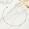 5MM Round Natural Howlite Beads Brass Cable Chain Necklaces for Women NJEW-JN06378-01-1