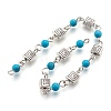 Handmade Synthetic Turquoise Beaded Chains AJEW-JB00446-08-2