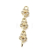 Brass Pave Cubic Zirconia Flower Connector Charms CU-E002-07G-01-1