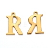 Ion Plating(IP) 304 Stainless Steel Alphabet Charms STAS-H122-R-G-1