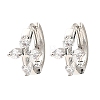 Brass Micro Pave Cubic Zirconia Hoop Earrings EJEW-D078-14P-1