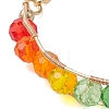Rainbow Color Faceted Round Glass Beaded Bracelets BJEW-JB10668-3