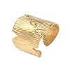 Textured Bark 304 Stainless Steel Cuff Rings Components SA-CBA45D5-12G-1