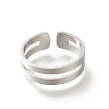 304 Stainless Steel Cuff Rings for Women RJEW-S238-05P-2