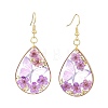 Transparent Epoxy Resin Dangle Earrings EJEW-JE07205-01-3