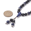 Natural Lapis Lazuli & Wood Buddhist Necklace NJEW-JN04307-4