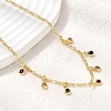 Brass Micro Pave Cubic Zirconia Teardrop Pendant Necklaces NJEW-B157-11G-2