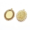 Tibetan Style Oval Alloy Pendant Cabochon Settings X-TIBEP-Q054-44AG-RS-4