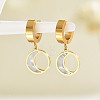 Elegant Stainless Steel Moon Hoop Earrings XZ5381-1-4