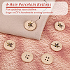 6Pcs Porcelain Buttons BUTT-OC0001-59B-4