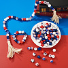 220Pcs Independence Day Theme Spray Painted Natural Wood Beads WOOD-TA0001-73-16