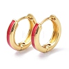 Brass Enamel Hoop Earrings KK-P205-09G-02-2