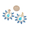 Teardrop Brass Glass Dangle Stud Earrings EJEW-MZ00388-01-3