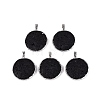 Electroplate Natural Lava Rock Coin Pendants G-Q606-54P-1