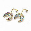 Brass Micro Pave Cubic Zirconia Dangle Stud Earrings EJEW-S208-133A-NF-2