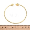 Clear Cubic Zirconia Open Cuff Bangle BJEW-G737-01G-02-5