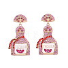 Zinc Alloy Rhinestone Dangle Stud Earrings FS-WG8FD93-01-1