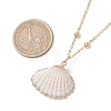 4Pcs 4 Styles Electroplate Natural Shell Pendant Necklaces NJEW-JN05180-01-3