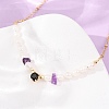 Natural Amethyst Chip and Rice Natural Pearl Beaded Necklaces GG-CBA3297-15G-G-1