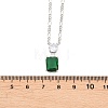 Brass Pave Clear Cubic Zirconia & Green Glass Perfume Bottle Pendant Figaro Chain Necklaces for Women NJEW-F364-02P-5