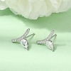 Brass Micro Pave Cubic Zirconia Stud Earrings EJEW-G471-14P-5