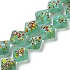Frosted Handmade Lampwork Beads Strands LAMP-A010-01F-1
