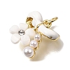 Brass with White Enamel Pendants KK-CBAA632-04G-2
