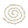 Enamel Flat Round with Evil Eye Link Chains CHS-G021-01G-04-3