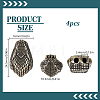 4Pcs Brass Beads KK-HY0004-66-2
