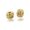 Brass Micro Pave Cubic Zirconia Beads KK-C106-15G-1