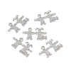 Brass Micro Pave Clear Cubic Zirconia Connector Charms KK-E068-VB333-4