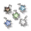 Brass Micro Pave Cubic Zirconia Charms KK-Q043-04P-1