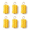 Glass Seed Beaded Corn Pendants PALLOY-MZ01108-1