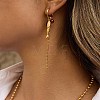 304 Stainless Steel Dangle Hoop Earrings for Women SA-CBA8C9C-02G-2