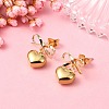 Brass Bowknot with 304 Stainless Steel Heart Dangle Stud Dangle Earrings EJEW-TA00328-2
