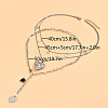 2Pcs Heart Brass Black Enamel Pendant 3 Layer Necklaces for Women FS-WGFF7B3-01-5