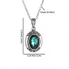 Alloy Acrylic Oval Photo Locket Pendant Necklaces for Women WGC3FDF-01-3